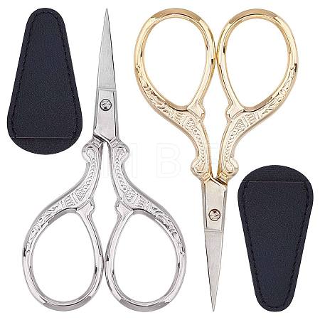 2Pcs Stainless Steel Sewing Scissors TOOL-SC0001-26-1
