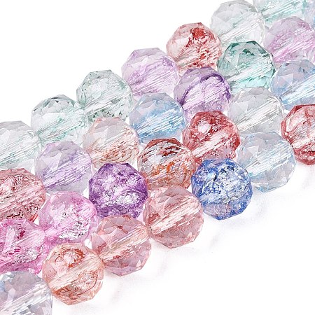 Crackle Transparent Glass Beads Strands GLAA-N063-8mm-M-1