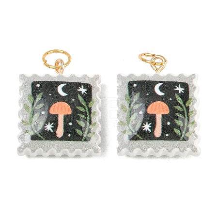 Printed Opaque Acrylic Pendants SACR-P036-01J-G-1