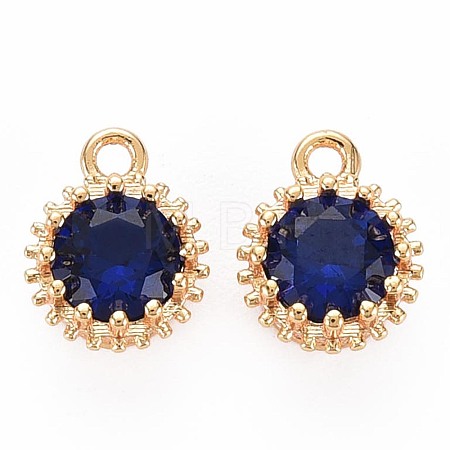 Brass Micro Pave Cubic Zirconia Charms KK-S356-772H-1