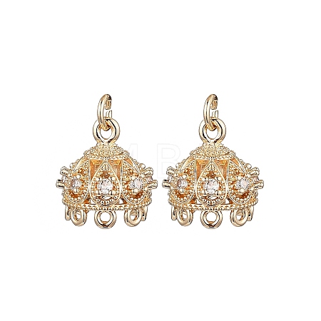 Brass Micro Pave Cubic Zirconia Multi-Strand Links KK-B133-06G-02-1