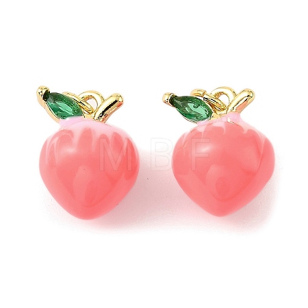 Fruit Brass Enamel Pendants KK-M324-04E-G-1