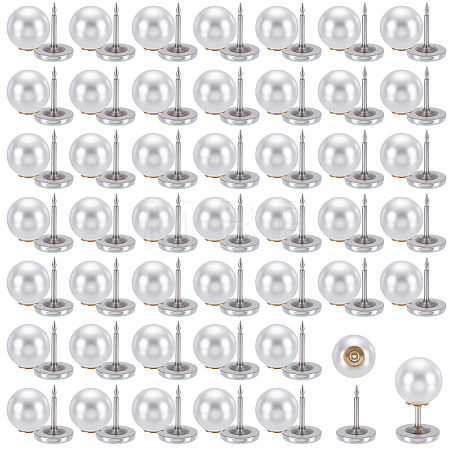 80Pcs Plastic Imitation Pearl Anti-glare Lapel Pins Brooches JEWB-SP0001-12A-1
