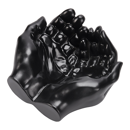 Resin Hand Shaped Decorative Jewelry Trays ODIS-WH0108-100B-1