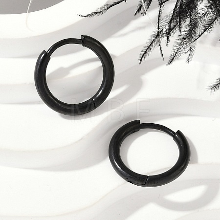 202 Stainless Steel Huggie Hoop Earrings EJEW-F111A-13mm-EB-1