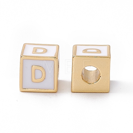 Rack Plating Brass Enamel Beads KK-B060-04G-04D-1