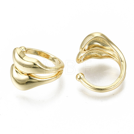 Brass Cuff Earrings EJEW-S201-244G-NR-1