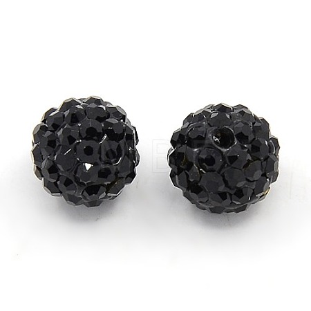 10MM Polymer Clay Grade A Rhinestone Pave Disco Ball Beads X-RB-H258-10MM-280-1
