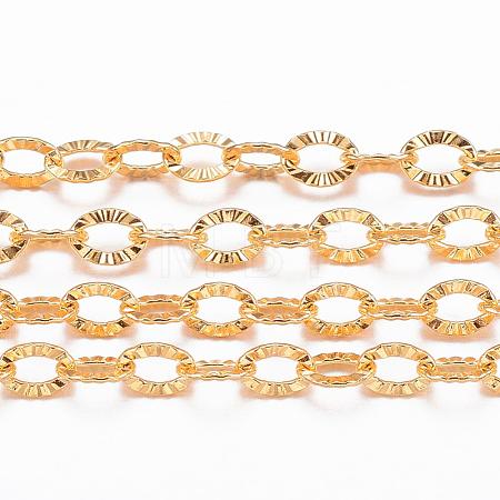 Ion Plating(IP) 304 Stainless Steel Textured Cable Chains CHS-H007-05G-1