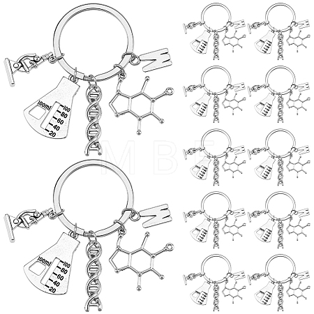 20Pcs Alloy Chemistry Theme Keychains KEYC-SC00036-1