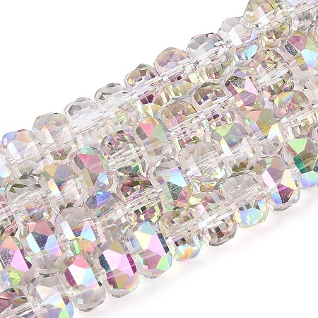 Electroplate Transparent Glass Beads Strands EGLA-N022-04A-D18-1