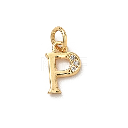 Brass Micro Pave Cubic Zirconia Charms KK-I382-03G-P-1
