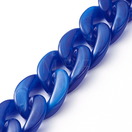 Handmade Acrylic Curb Chains AJEW-JB00679-06-1