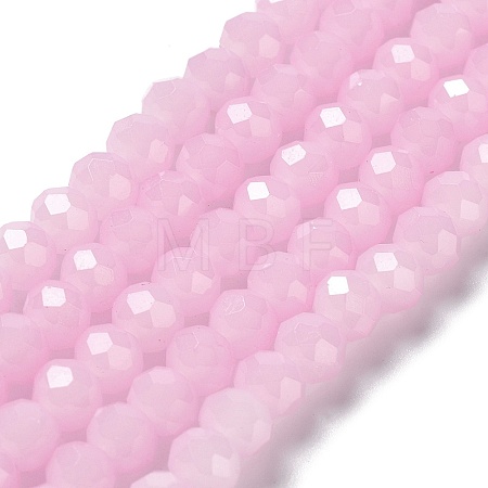Baking Paint Imitation Jade Glass Bead Strands DGLA-A034-J8MM-A26-1