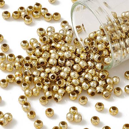Plating Plastic Acrylic Round Beads PACR-L003-3mm-LG-1