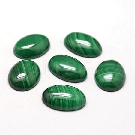 Oval Natural Malachite Cabochons G-O147-03G-1