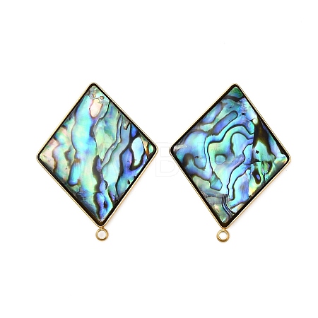 304 Stainless Steel Pave Natural Paua Shell Stud Earring Findings STAS-Z125-05G-1