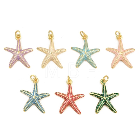 Brass Enamel Pendants KK-CBACBC6-05G-1