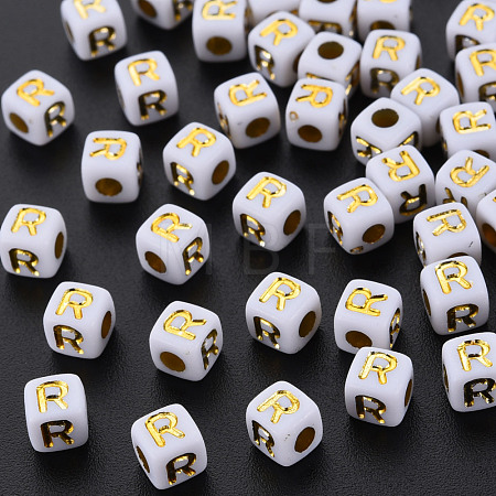 Opaque White Acrylic Beads MACR-Q242-010R-1