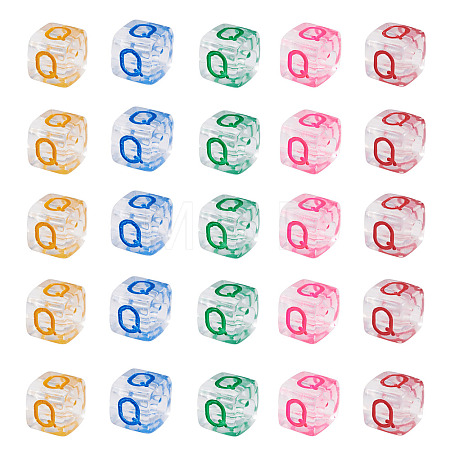 50Pcs Acrylic European Beads MACR-TADJ0001-13Q-1
