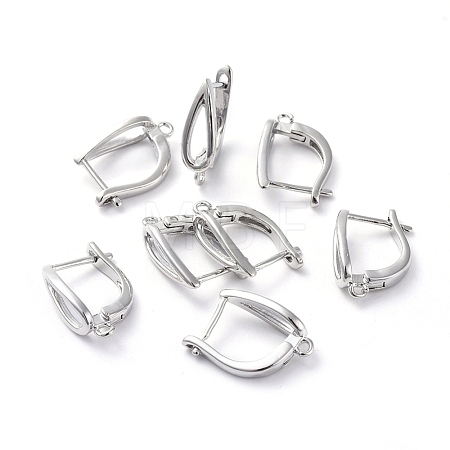 Brass Hoop Earring Findings with Latch Back Closure KK-L180-113P-1