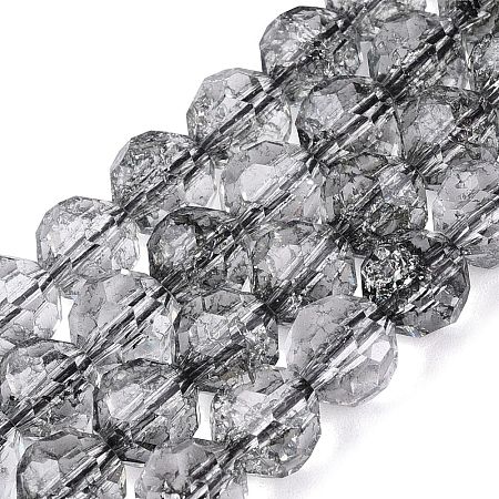 Crackle Transparent Glass Beads Strands GLAA-N068-06A-01-1