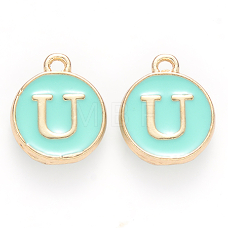 Golden Plated Alloy Enamel Charms ENAM-S118-05U-1
