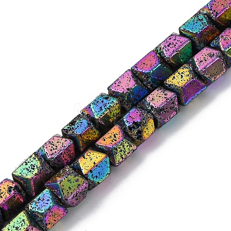 Electroplated Natural Lava Rock Beads Strands G-A256-D01-01H-1