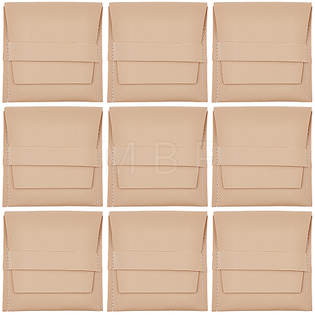 Square PU Leather Jewelry Flip Pouches with Random Color Lining PAAG-CL0001-02B-1