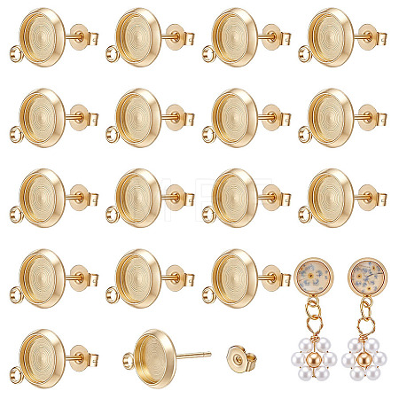 20Pcs Brass Stud Earring Findings KK-UN0006-19-1
