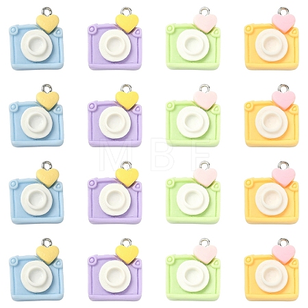 20Pcs 4 Colors Opaque Resin Pendants RESI-YW0005-42-1