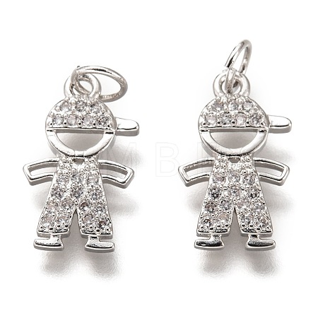 Brass Micro Pave Clear Cubic Zirconia Pendants LS-ZIRC-C020-36P-1