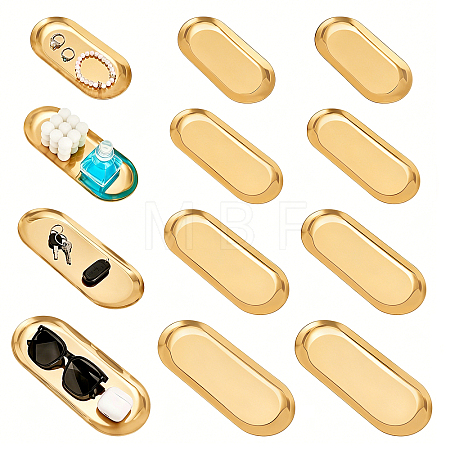 12Pcs 4 Sizes 201 Stainless Steel Oval Jewelry Plate ODIS-WA0001-34A-1