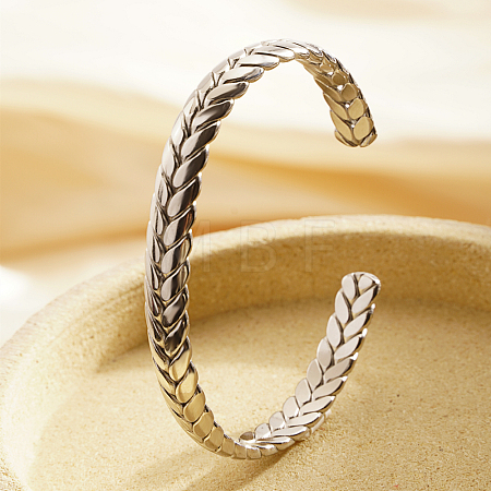 Non-Tarnish Classic 304 Stainless Steel Wheat Bangles OM0709-2-1