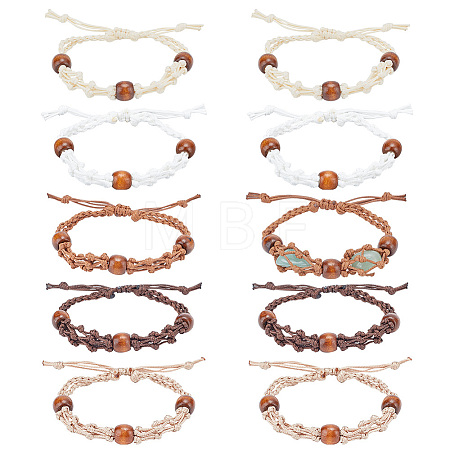 10Pcs 5 Colors Braided Nylon Cord Macrame Pouch Bracelet Making BJEW-PH0004-16-1