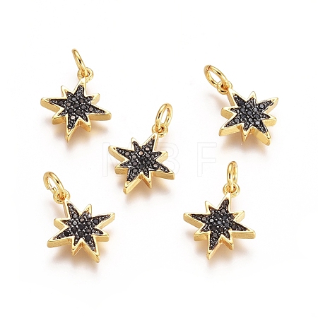 Brass Micro Pave Cubic Zirconia Charms ZIRC-G161-24-1