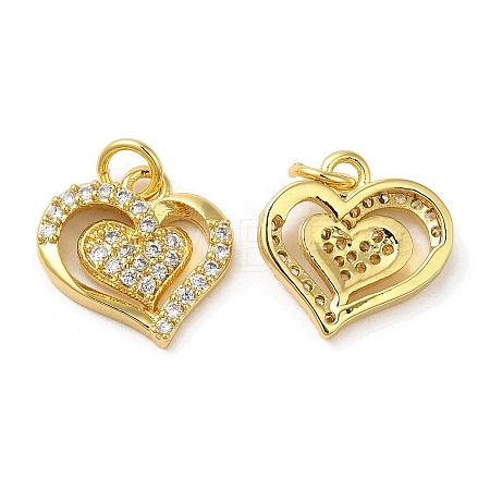 Rack Plating Brass Micro Pave Cubic Zirconia Charms KK-C030-22G-1