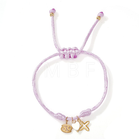 304 Stainless Steel & Brass & Natural Shell Charm Bracelets HP8667-9-1