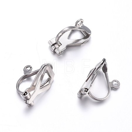 Tarnish Resistant 304 Stainless Steel Clip-on Earring Findings STAS-O110-21P-1