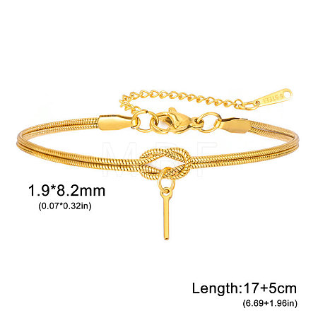 304 Stainless Steel Initial Charm Bracelets FS-WGD8E41-24-1