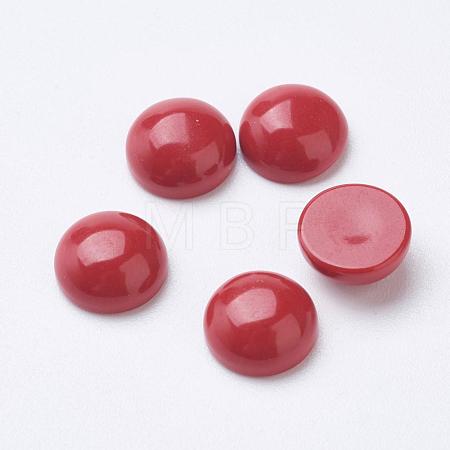 Synthetic Coral Cabochons G-F501-03-8mm-1