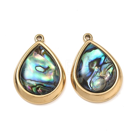 Natural Paua Shell Pendants SA-CBA11D7-27B-G-1