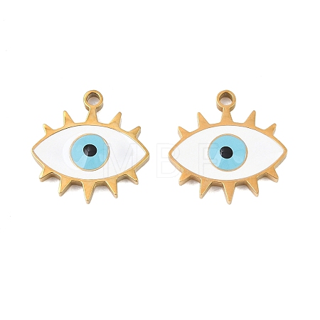 304 Stainless Steel Enamel Pendants STAS-Z190-09G-06-1