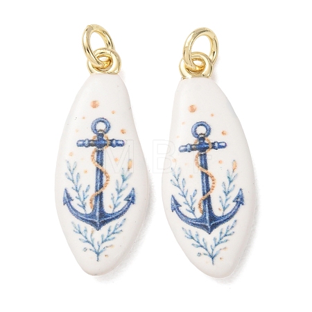 Printed Brass Pendants KK-CBA3895-02C-G-1