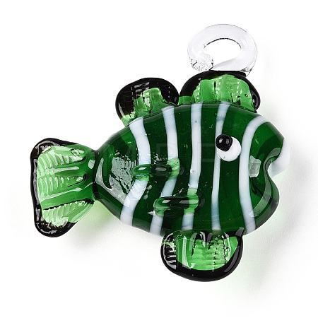 Handmade Lampwork Pendants LAMP-T021-24B-1
