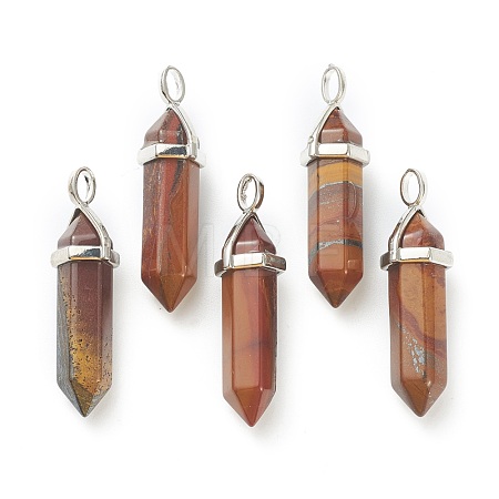 Natural Tiger Iron Pointed Pendants G-M378-01P-A30-1