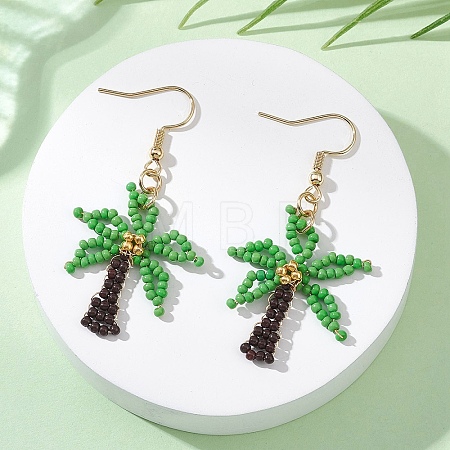 Glass Seed Beads Dangle Earrings EJEW-MZ00693-1