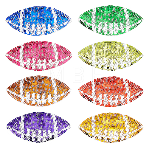 8Pcs 8 Colors PET Paillette Embroidered Cloth Sew on Patches PATC-FG0001-89-1