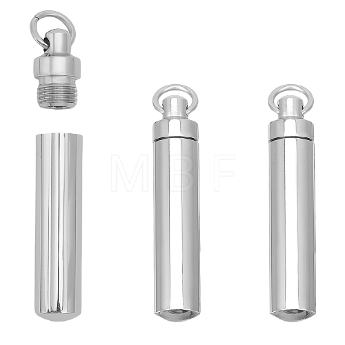 3Pcs 304 Stainless Steel Perfume Bottle Pendants STAS-CA0002-08-1
