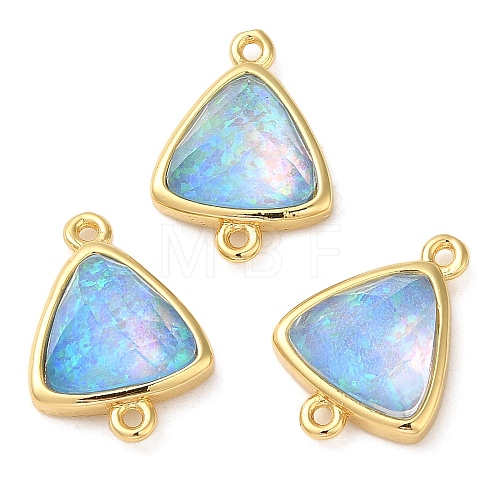 Synthetic Opal Connector Charms KK-S370-02G-03-1